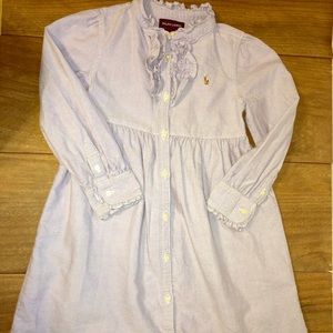 Ralph Lauren Ruffle Collared Button Down Dress